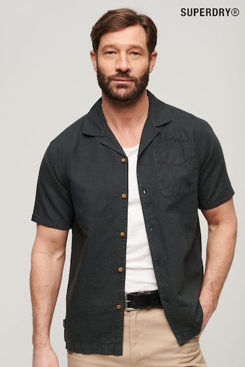 Superdry Black Resort Short Sleeve Shirt (B35696) | £45