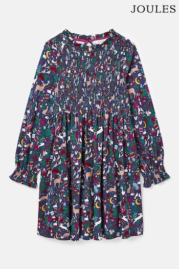 Joules Girls' Gracie 12 Days of Christmas Printed Jersey Dress (B35784) | £24 - £27