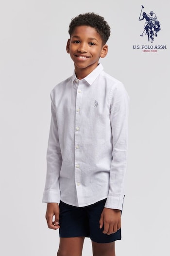 U.S. Polo Assn. Boys Linen Blend Shirt (B35835) | £35 - £42
