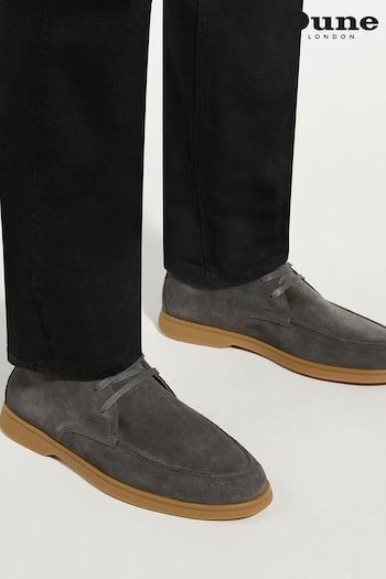 Dune London Grey Camly Lace-Up Chukka Suede Boots (B35901) | £105
