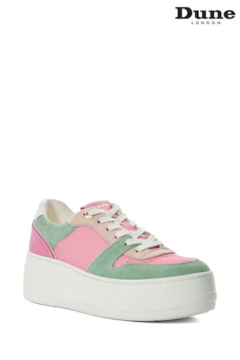 Dune London Pink Evangelyn Flatform Lace Up Trainers (B35912) | £90