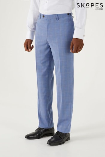 Skopes Tailored Fit Pale Blue Fontelo Check Suit: Trousers (B35917) | £59