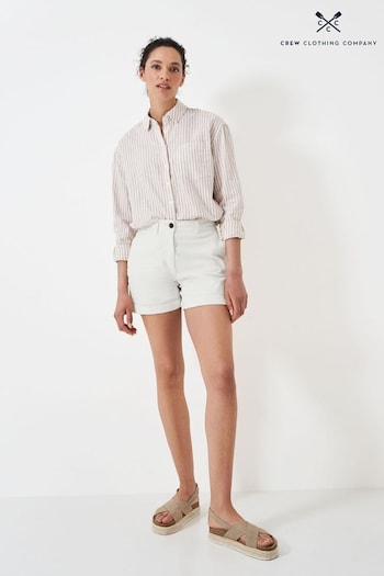 Crew Clothing virgil Company Plain Cotton Regular White Chino Shorts (B36005) | £39