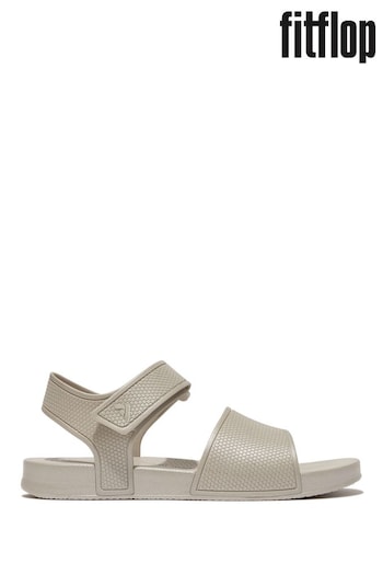 FitFlop Junior Kids Silver Iqushion Shimmer Ergonomic Sandals (B36027) | £32