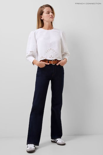French Connection Alissa Cotton Broiderie Top (B36157) | £69