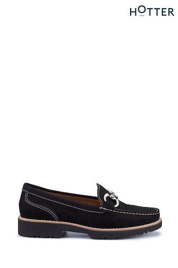 Hotter Black Cove Slip-On Shoes (B36286) | £99