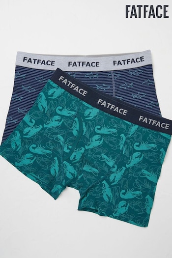 FatFace Blue Lobster Shark Boxers 2 Pack (B36558) | £22