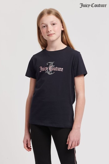 Juicy Couture Girls Blue Diamante Classic Fit T-Shirt (B36730) | £30 - £36