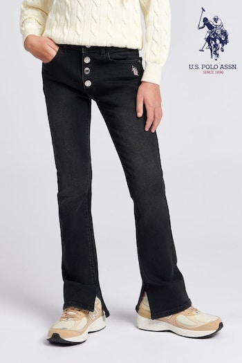 U.S. Polo Assn. Girls Blue Coloured Bootleg Denim Jeans (B36778) | £40 - £48