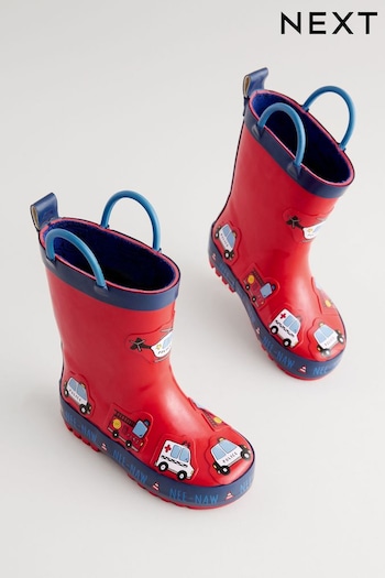 Red Transport Handle Pull-On Wellies (B36814) | £16 - £19