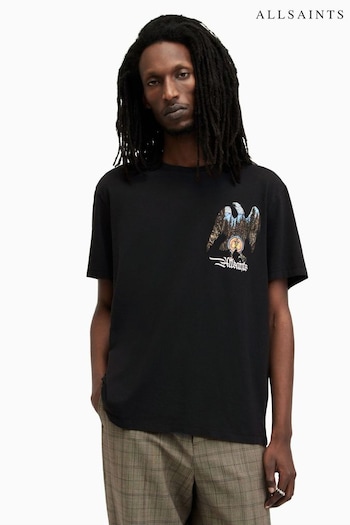 AllSaints Black Eagle Mountain Short Sleeve T-Shirt (B36819) | £55