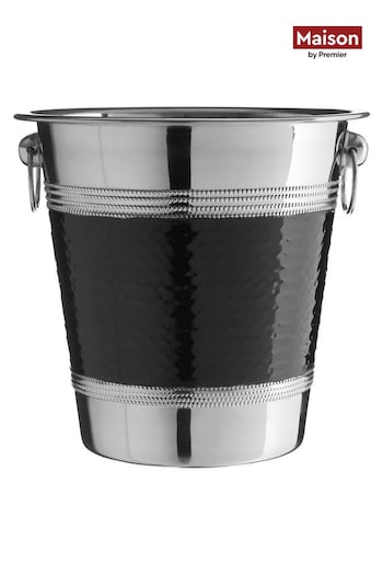 Maison by Premier Black Hammered Band Wine Bucket (B36822) | £35