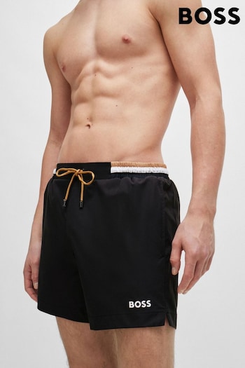 BOSS Black Ripstop Signature Stripe Swim Shorts (B36823) | £79