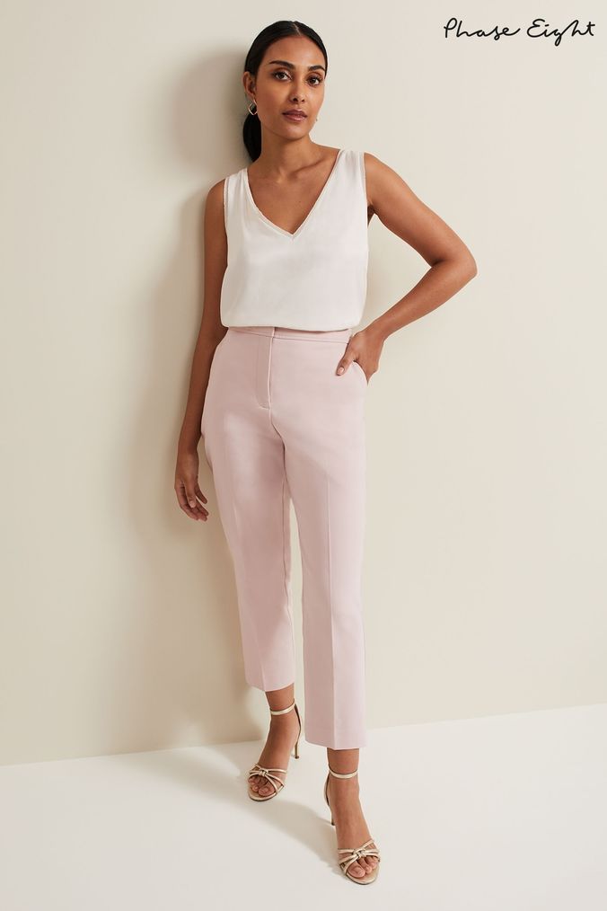 Buy Women s Petite Mid Rise Tapered Trousers Online Next UK
