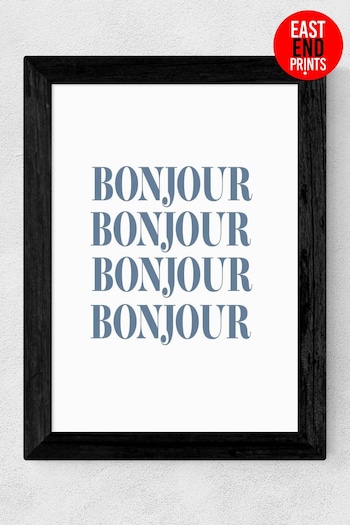 East End Prints Black Bonjour Framed Art Print (B37032) | £45 - £120