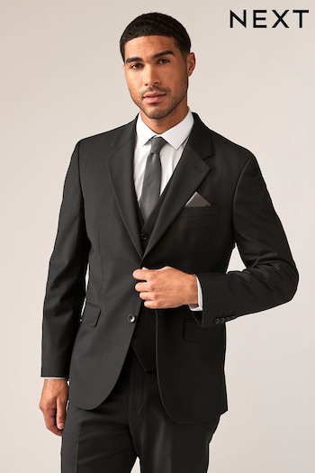 Black Tailored Fit Wool Blend Motionflex Suit Jacket (B37116) | £114