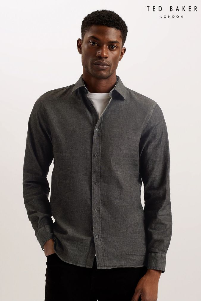 Black denim shirt sales mens