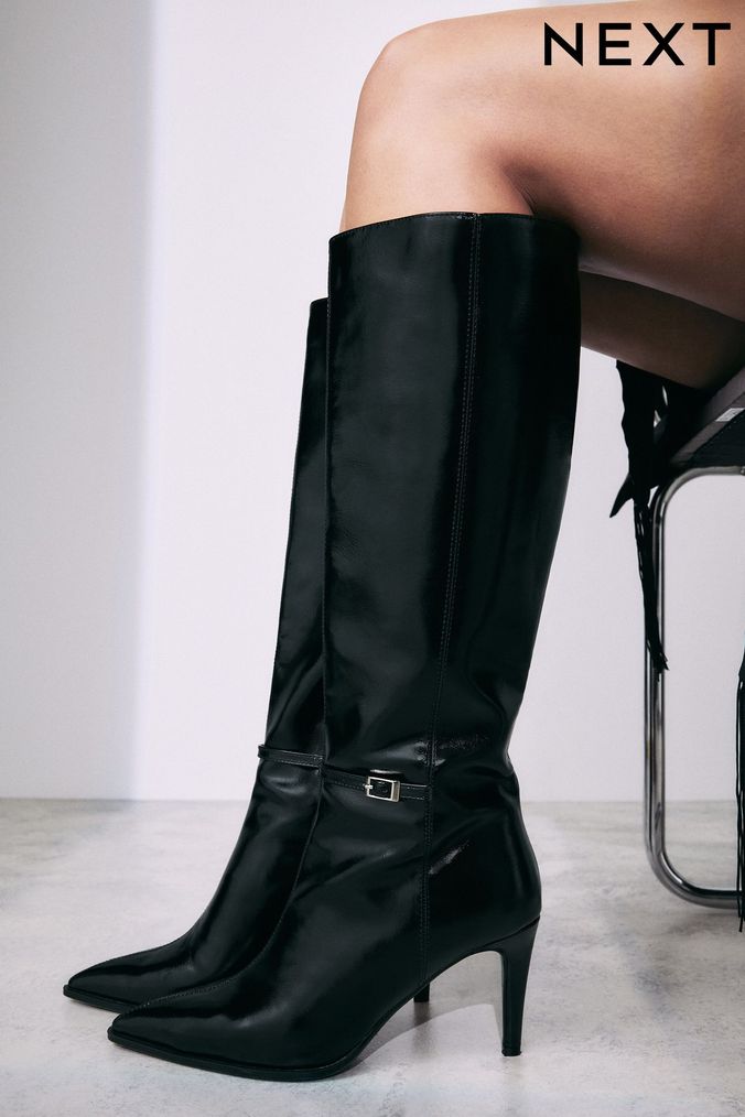 Next black heeled boots top