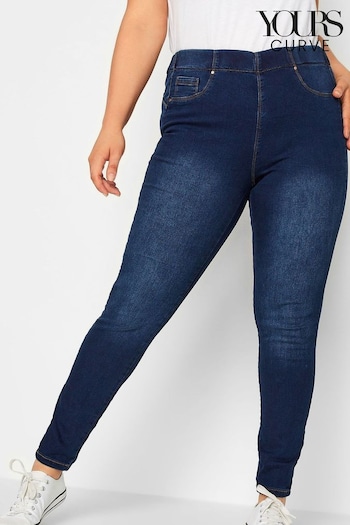 Yours Curve Blue Print Pull On Bum Shaper Lola Jeggings (B37288) | £29