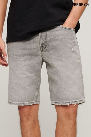 Superdry Grey Straight Denim Shorts (B37319) | £45