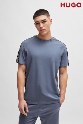 HUGO Relaxed-Fit T-Shirt in Stretch Cotton With Logo Tape (B37385) | £59
