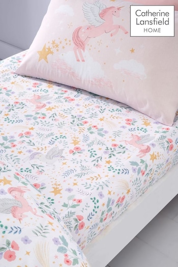 Catherine Lansfield Pink Fairytale Unicorn Fitted Sheet (B37461) | £10 - £12