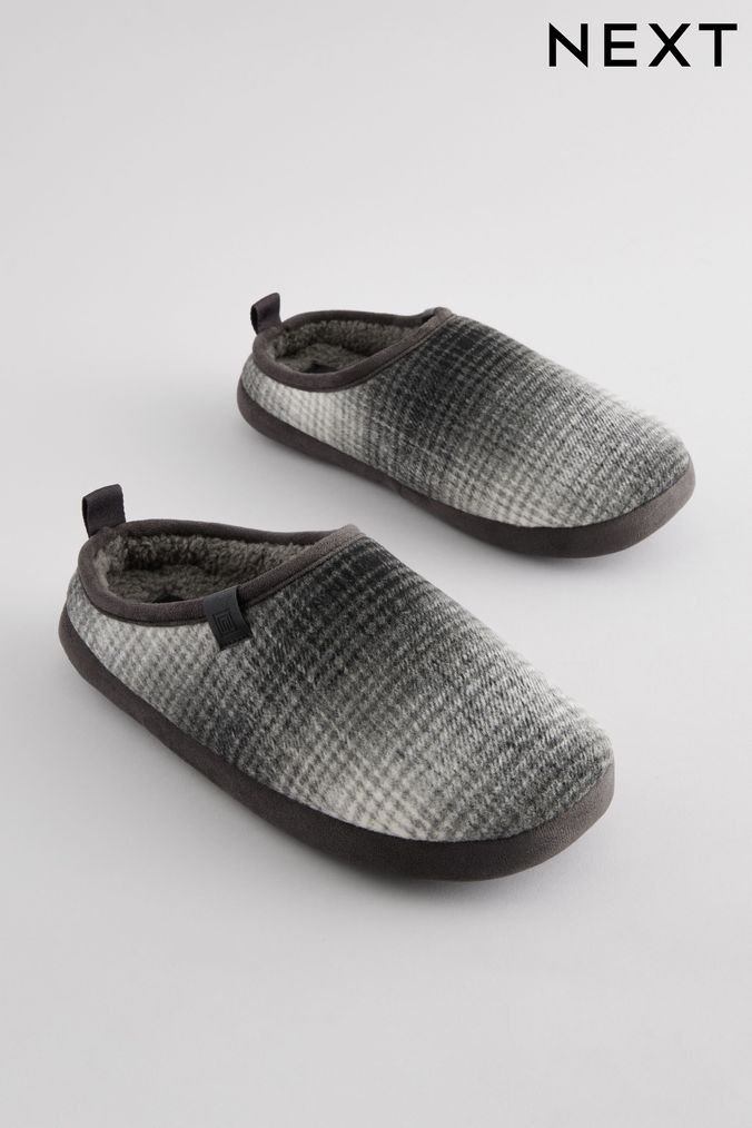 Next mens slippers grey discount