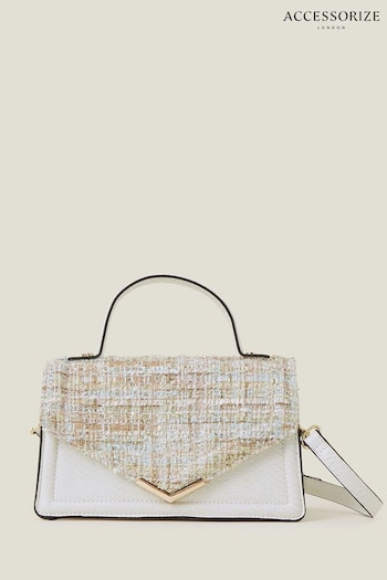 Accessorize Boucle Top Handle White Bag (B37504) | £25