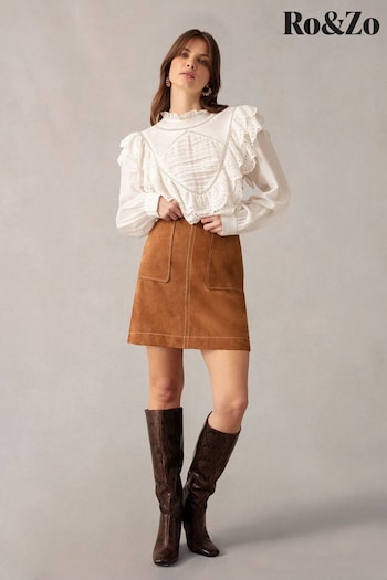 Ro&Zo Suede Brown Skirt (B37529) | £219