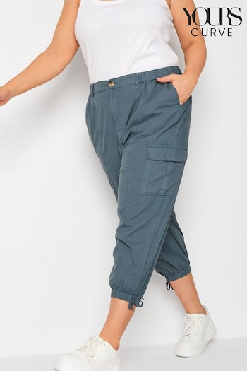 Yours Curve Grey Cropped Cargo Trousers Broadway (B37546) | £29