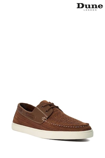 Dune London Blaizerss Knit Boat Brown Shoes (B37583) | £70