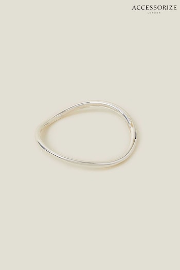 Accessorize Sterling Silver Molten Bangle Bracelet (B37737) | £20