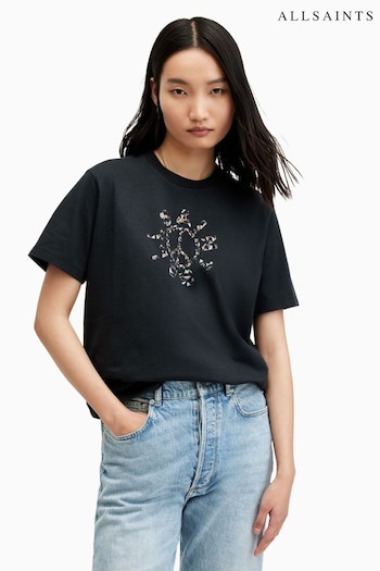 AllSaints Black Pierra BF T-Shirt (B37844) | £55