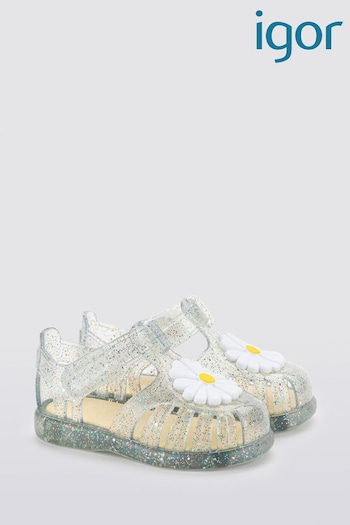 Igor Natural Clear Gloss Flor Glitter Sandals (B37874) | £23