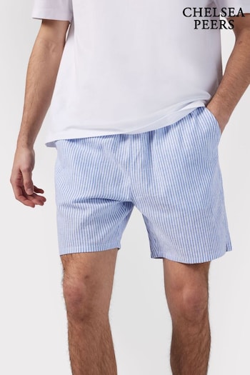 Chelsea Peers Blue Poplin Stripe Pyjama Shorts (B37914) | £35