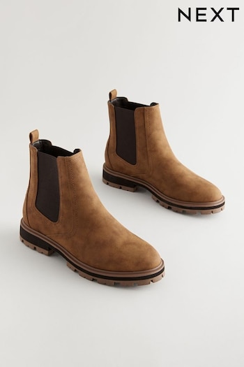 Tan Brown Extra Wide Fit Forever Comfort® Chelsea grises boots (B37919) | £46