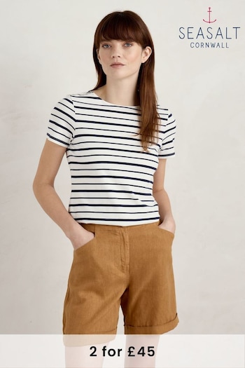 Seasalt Cornwall Natural Striped Sailor T-Shirt (B37959) | £28