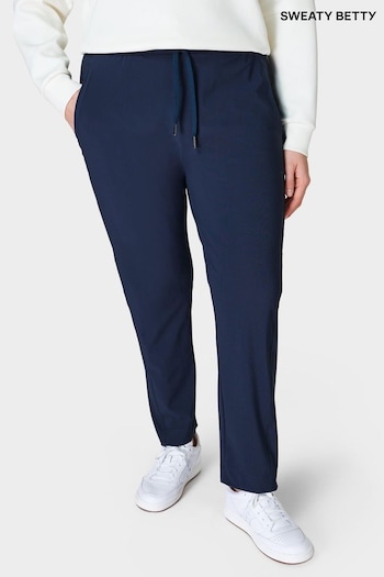 Sweaty Betty Navy Blue 25" Inseam Explorer Trousers Cropped-Jeans (B38010) | £98