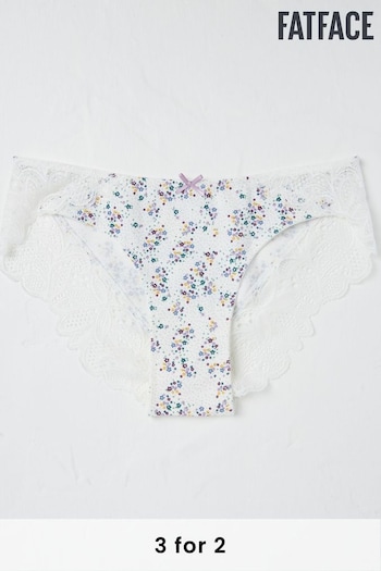 FatFace Mabel Cream Floral Cheeky Knickers (B38043) | £9