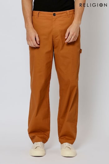 Religion Brown Work Wear T-Shirt Trousers (B38128) | £82