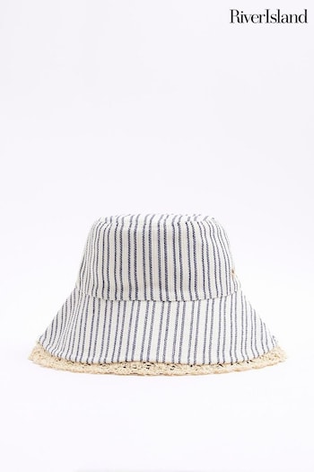 River Island Blue Cotton Stripe Sun Hat (B38368) | £20