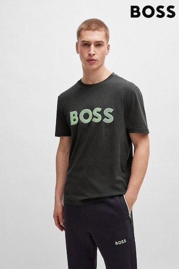 BOSS Dark Grey Large Mesh Chest Logo T-Shirt (B38388) | £59