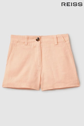 Reiss Apricot Dani Teen Linen Loose Fit Shorts (B38500) | £43