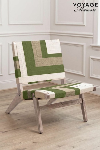 Voyage Maison Green Ballari Geometric Boho Chair (B38541) | £380