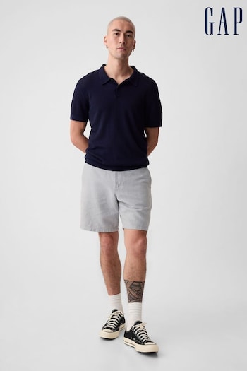 Gap Grey Linen Cotton Flat Front Shorts (B38627) | £35