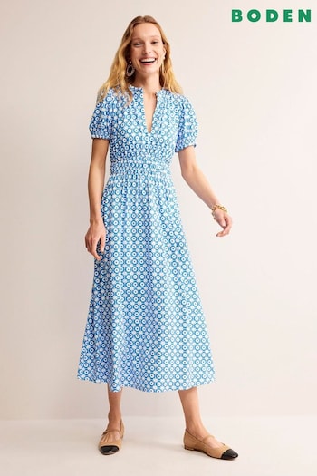 Boden Blue Rosanna Jersey Midi Tea Dress (B38757) | £110