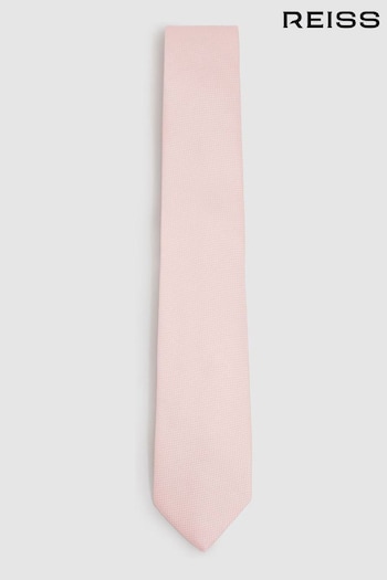 Reiss Light Pink Ceremony Textured Tie with Silk (B38816) | £48