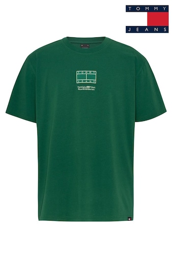 Tommy cizmy Jeans Green Regular Embridery T-Shirt (B38904) | £40