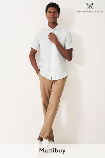 Crew Clothing Company Short Sleeve Linen Classic Shirt (B39061) | £59
