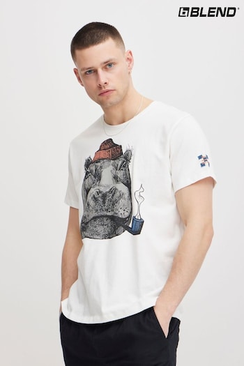 Blend White Printed Short Sleeve T-Shirt (B39062) | £24